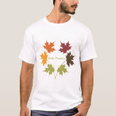 カラフルな秋のモミジ 感謝の気持ち Tシャツ (正面)
