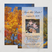 カラフルな秋の木々がお知らせします 招待状 (正面/裏面)