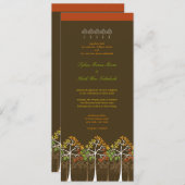 カラフルな秋の木々が織りなす フォレスト・ウッドランドの秋のウェディング 招待状 (正面/裏面)