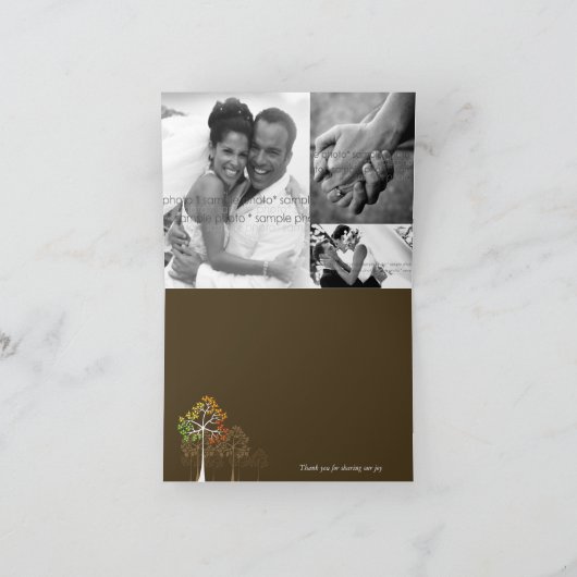 カラフルな秋の木々の感謝を伝えるカード サンキューカード (内部)