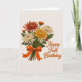 カラフルな秋の菊の花束の誕生日 カード (正面)