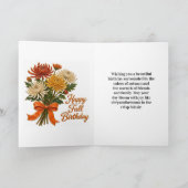カラフルな秋の菊の花束の誕生日 カード (内部)