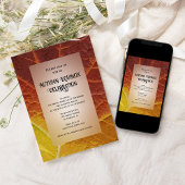 カラフルな秋の落ち葉の秋分の日お祝い 招待状