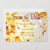 カラフルな秋のSave The Datesカード 紅葉 招待状 (裏面)
