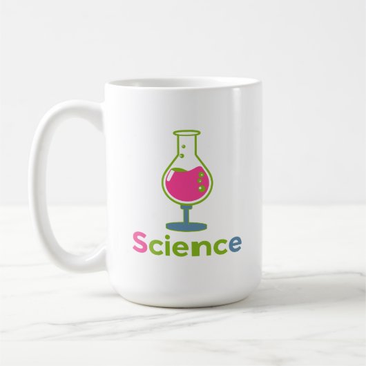 カラフルな科学ビーカー - 楽しいラボ実験 コーヒーマグカップ (左)