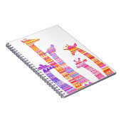 カラフルな種族のプリントのキリンのシルエット ノートブック (右側)