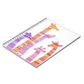 カラフルな種族のプリントのキリンのシルエット ノートブック (左側)