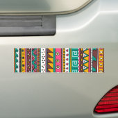 カラフルな種族パターン バンパーステッカー (車上)