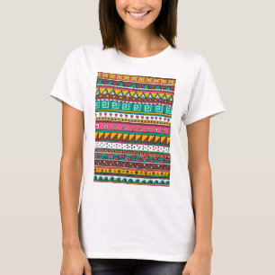 カラフルな種族パターン Tシャツ