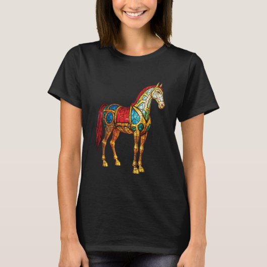 カラフルな種牡馬 - 馬 Tシャツ (正面)
