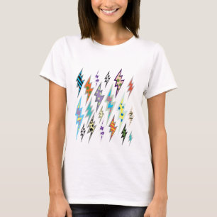 カラフルな稲妻 Tシャツ