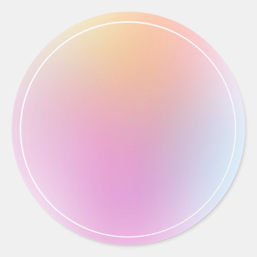 カラフルな空白テンプレート おしゃれ エレガント モダン ラウンドシール (正面)