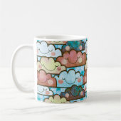 カラフルな笑顔の雲 コーヒーマグカップ (左)