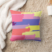 カラフルな筆致のクッションカバー クッション (ブランケット)