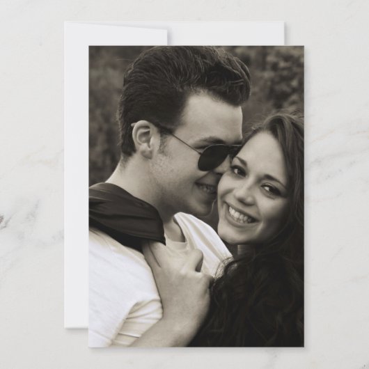 カラフルな筆致の野生の花の結婚式の写真 セーブザデート (裏面)