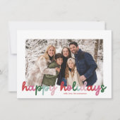 カラフルな筆記体カリグラフィー2写真ハッピーバースデーカード シーズンカード (正面)