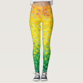 カラフルな紅葉のかえではグラデーションなパターンを去ります レギンス (正面)