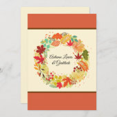 カラフルな紅葉のリース　- あなただけの特別な秋の挨 シーズンカード (正面/裏面)