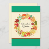 カラフルな紅葉のリース　- あなたに贈る特別な秋のメッセージ - シーズンカード (正面/裏面)
