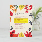 カラフルな紅葉の感謝祭 招待状 (スタンド正面)