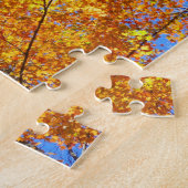 カラフルな紅葉の木の3つの色合い ジグソーパズル (側面)