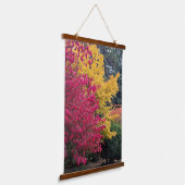 カラフルな紅葉の植物画 吊り下げ型タペストリー (傾斜あり)