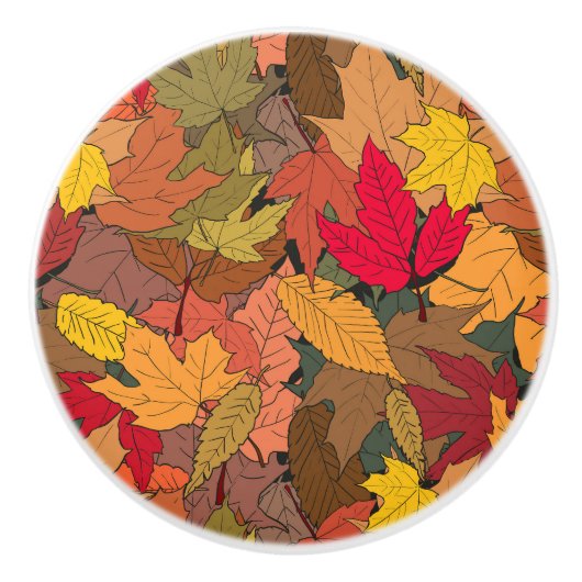 カラフルな紅葉 セラミックノブ (正面)