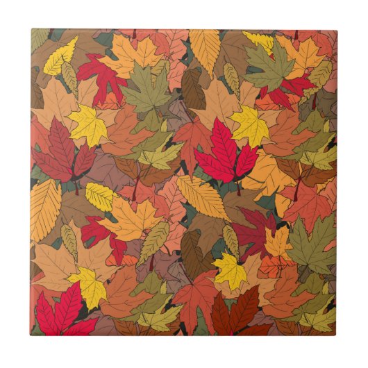 カラフルな紅葉 タイル (正面)