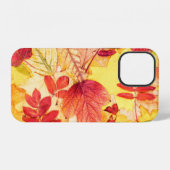 カラフルな紅葉。落ち葉の模様。 iPhoneケース (裏面横)