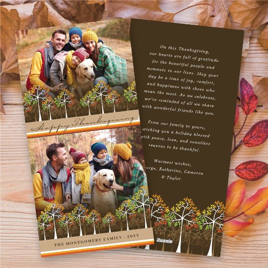 カラフルな紅葉 Happy Thanksgiving 2 写真 シーズンカード