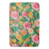 カラフルな紙の花と蝶々 バスマット (正面縦)