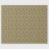 カラフルな紙の花と蝶々 ラッピングペーパー (フラット)