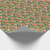 カラフルな紙の花と蝶々 ラッピングペーパー (角)