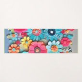 カラフルな紙の花のアート ヨガマット (正面(横))