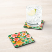 カラフルな紙の花の装飾 コースター (右側)
