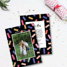 カラフルな紙吹雪のあふれるお正月フォトカード(写真1枚) シーズンカード