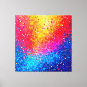 カラフルな紙吹雪のスターバーストアート キャンバスプリント (正面)