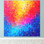 カラフルな紙吹雪のスターバーストアート キャンバスプリント (インサイチュ (ウッドフロア))