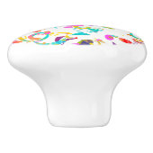 カラフルな紙吹雪のトスのアートワーク セラミックノブ (側面)