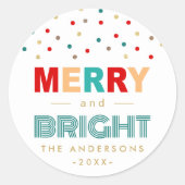 カラフルな紙吹雪はメリーで、明るいクリスマスに点を打ちます ラウンドシール (正面)