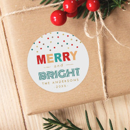 カラフルな紙吹雪はメリーで、明るいクリスマスに点を打ちます ラウンドシール