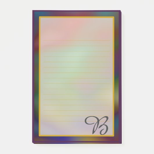 カラフルな紫色のモノグラム4x6のポスト・イット ポストイット (正面)