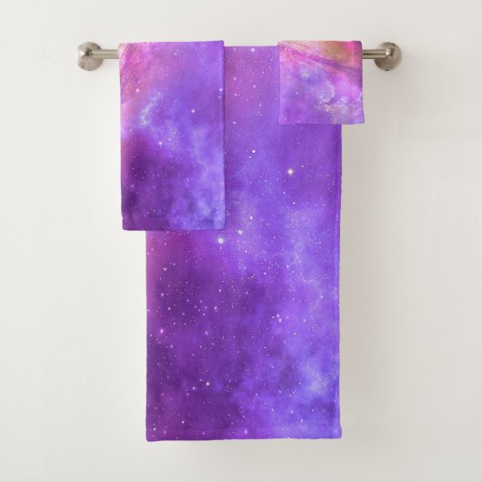 カラフルな紫色の銀河系のアートワーク|タオルセット バスタオルセット (インサイチュ)
