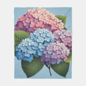 カラフルな紫陽花 フリースブランケット (正面)