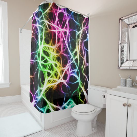 カラフルな細胞ニューロン シャワーカーテン (インサイチュ)