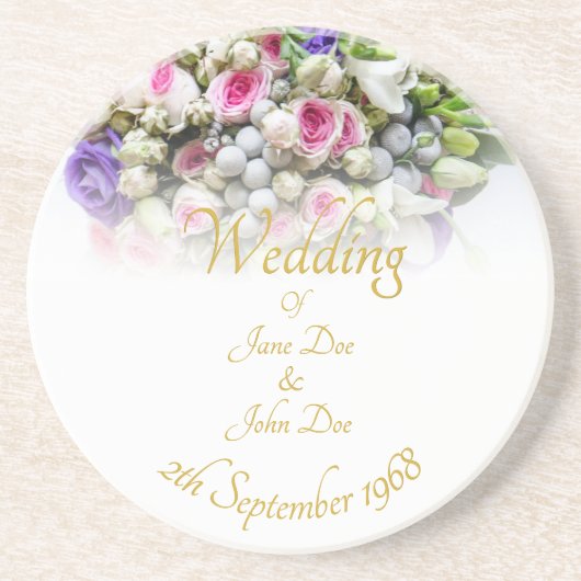 カラフルな結婚式の花嫁の結婚式アクセサリー コースター (正面)