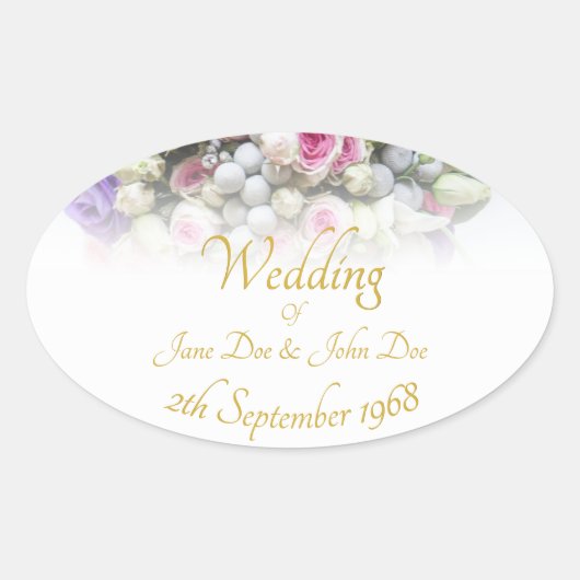 カラフルな結婚式の花嫁の結婚式アクセサリー 楕円形シール (正面)