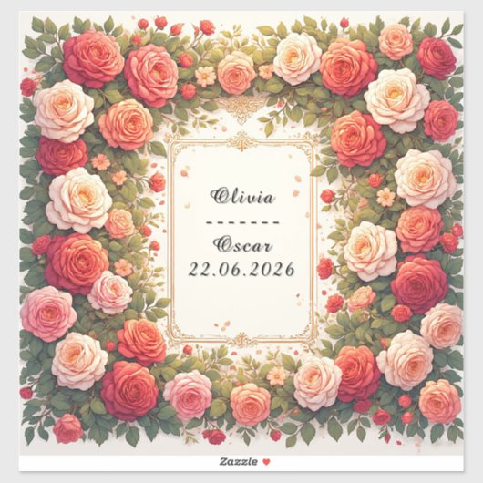 カラフルな結婚式の花輪 シール (シート)