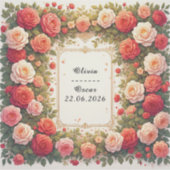 カラフルな結婚式の花輪 シール (正面)