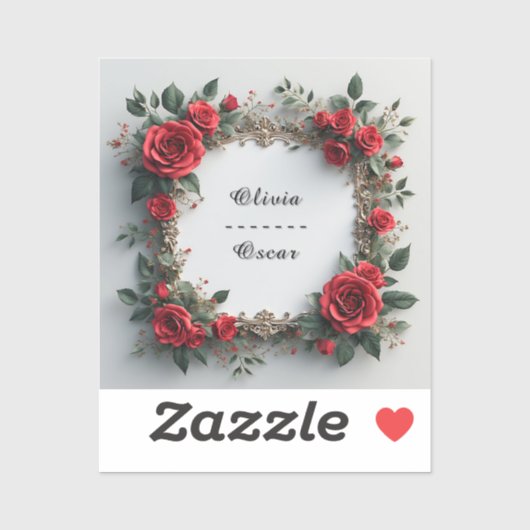カラフルな結婚式の花輪 シール (シート)